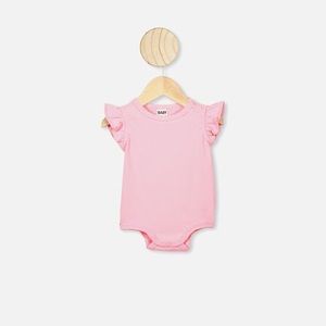 Cotton On ruffle sleeve onesie NB
